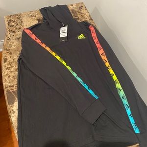 Adidas brand new with tags long sleeve tshirt with hoodie.